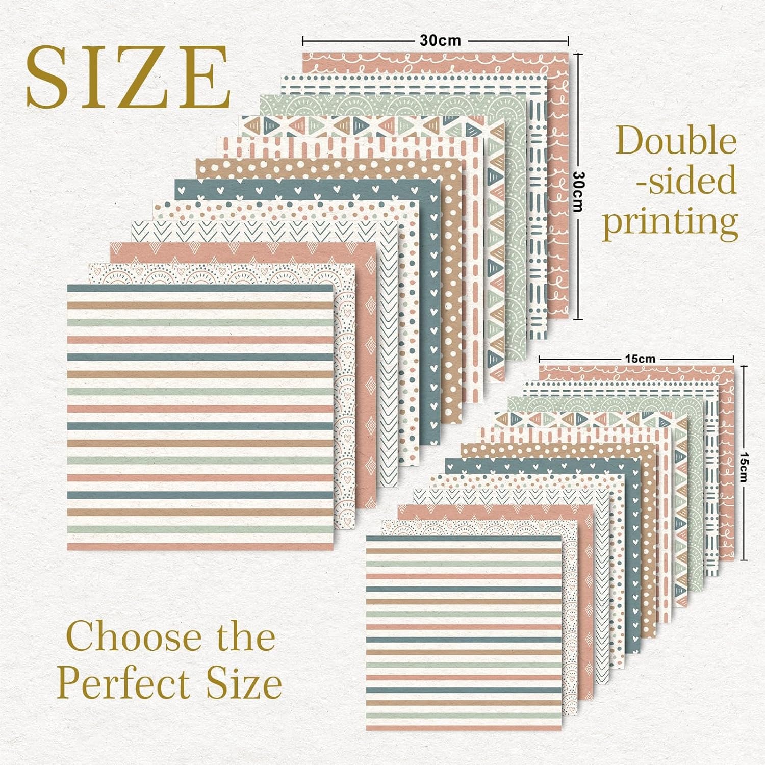 24 Pcs Boho Pattern Paper 12 Designs Folded Flat Scrapbook Paper Double Sided Colorful Decorative Craft Paper for DIY Art Craft Card Making Scrapbook Photo Album Decor, 11.8 X 11.8 Inch