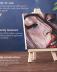 Small Canvases with Easels, 4 X 4 Inches, Pack of 14, Blank White Stretched Canvas for Acrylic, Oil and Gouache Painting