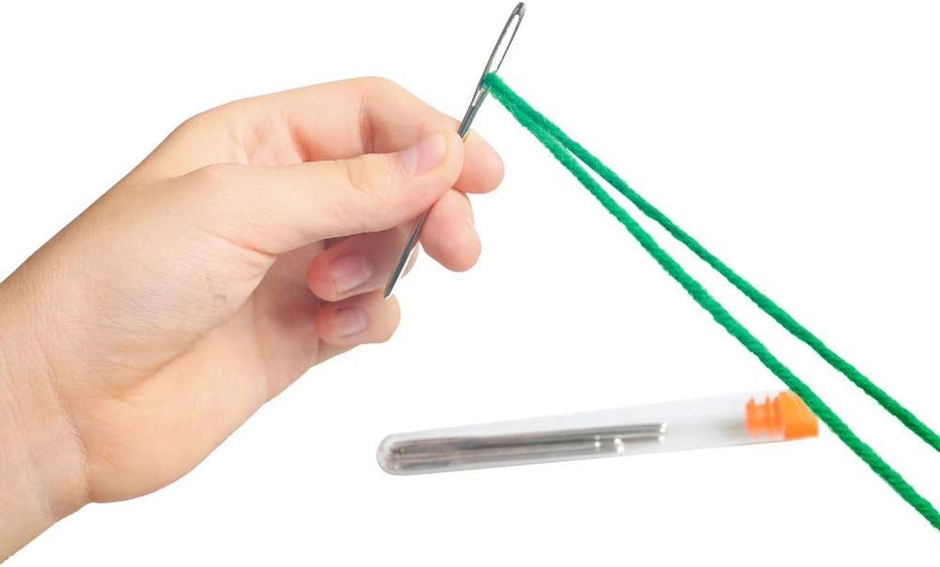 Large-Eye Blunt Needles, 12 Pieces Pro Quality Stainless Steel Yarn Knitting Needles, Sewing Needles, Crafting Knitting Weaving Stringing Needles (12 Pieces)