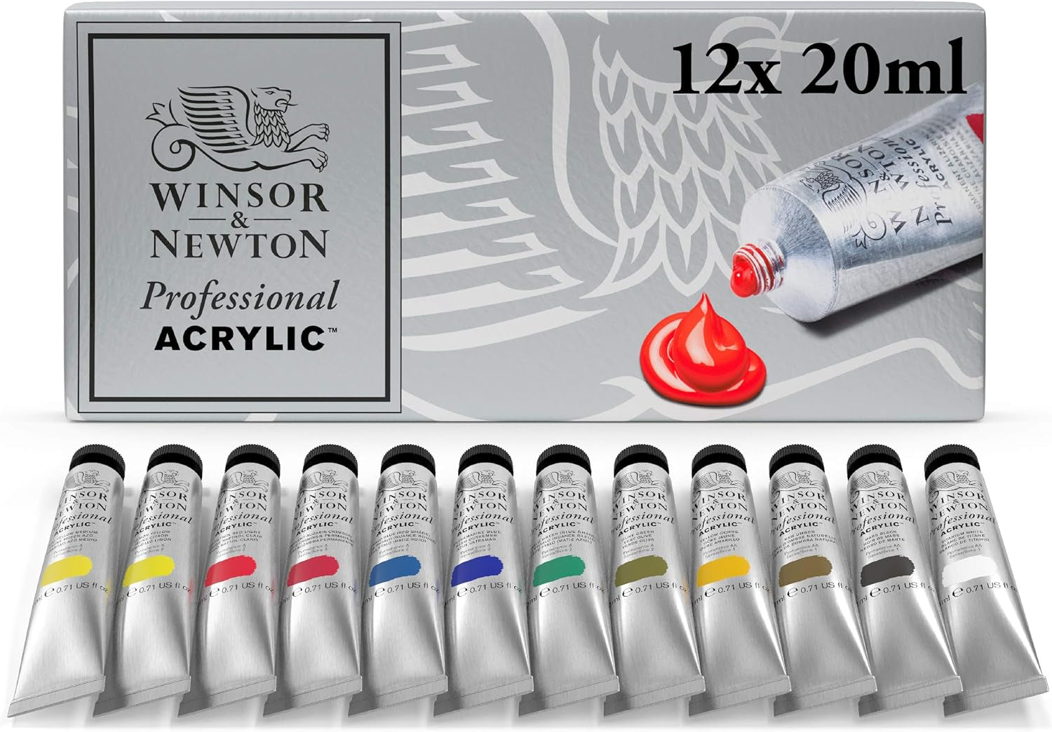 Artists' Acrylic Color 12-Tube Set, 20Ml