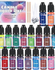 Oil-Based Candle Color Dye Non-Toxic Non-Irritating 20 Colors for DIY Candle Making Supplies - Vibrant Concentrated Candle Coloring for Soy Wax Dyes, Beeswax, Gel Wax, Candle Making Kit