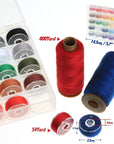 50Pcs Bobbins Sewing Thread Kit, 400 Yards per Polyester Thread Spools, Prewound Bobbin with Case for Brother Singer Janome Machine, 25 Colors