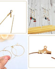 Earring Making Kit with 740 PCS Beading Hoop Earring Finding Component Accessories Hooks Jump Rings Loop Earring Backs Beads and Charms for Jewelry Making Earring (740)