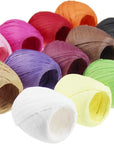 Raffia Paper Ribbon Twine Strings 15 Rolls 15 Colors Set for DIY Craft Gift Box Packing
