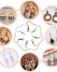 140Pcs Earring Hooks Hypoallergenic 925 Sterling Silver Fish Hooks Ear Wires with Ball and Coil 7 Colors 18Mm Earring Parts with Earring Backs for DIY Jewelry Making