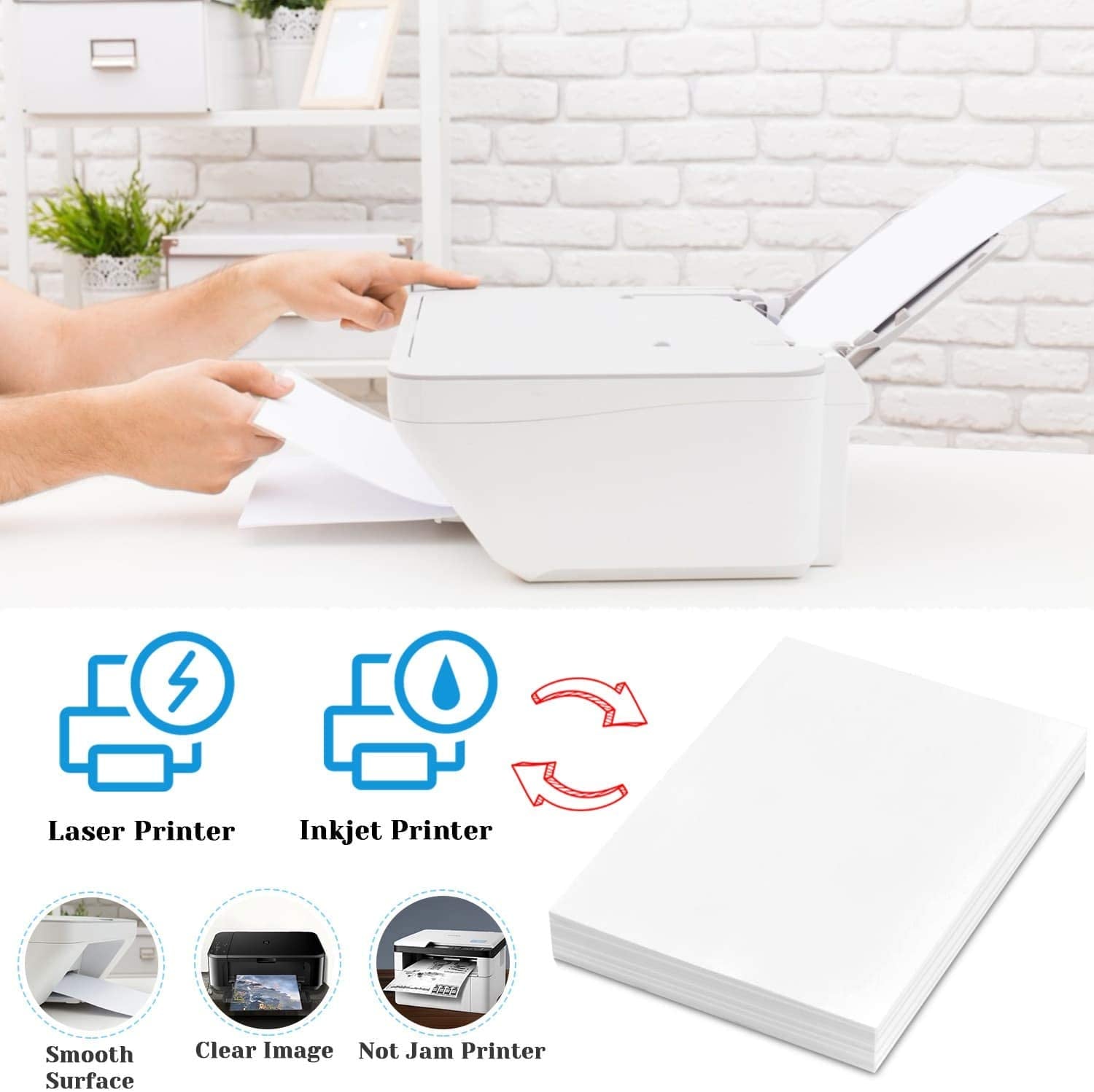 Vellum Paper,  115GSM Transparent Vellum Paper 8.5 X 11 Translucent Clear Printer Paper for Printing Invitation Cards Tracing