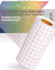 Transfer Tape for Vinyl - 12" X 30 Feet Clear W/Red Alignment Grid Medium Tack Vinyl Transfer Tape Perfect for Cricut Cameo Self Adhesive Vinyl for Signs Stickers Decals Walls Doors & Windows