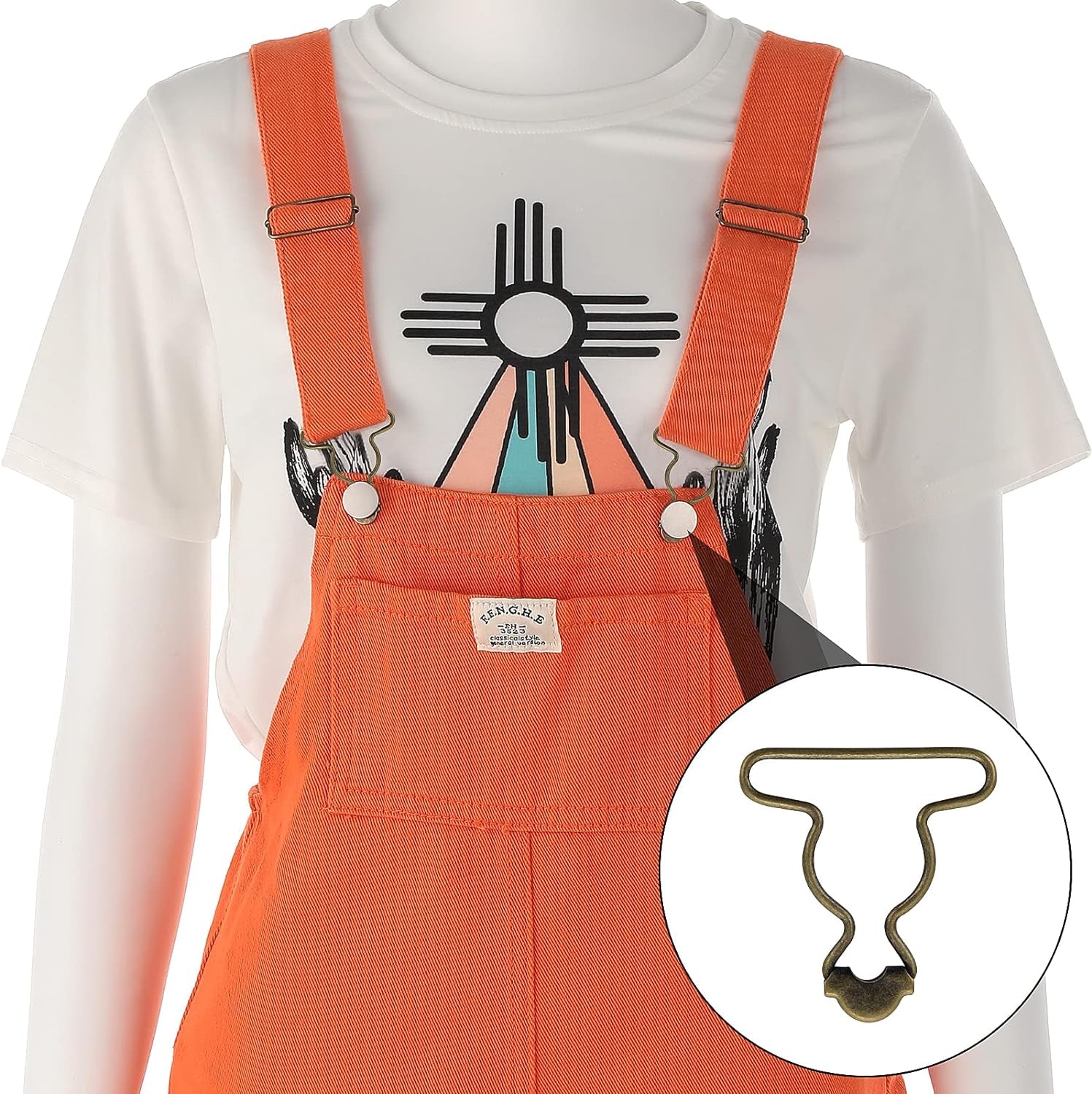 20Pcs Dungaree Suspender Clips Overall Buckles 1.5 Inch Wide Bottom Overall Buckles Clips Replacement for Rompers