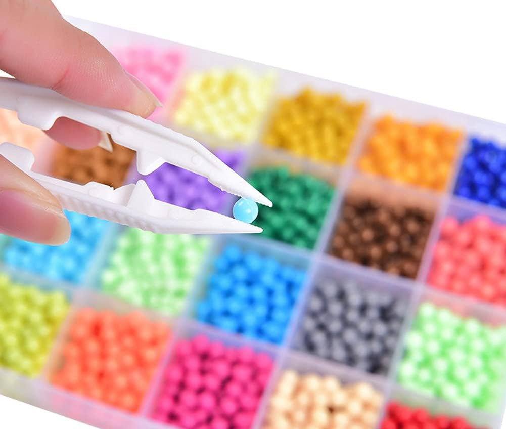 30PCS Plastic Tweezers 5 Assorted Colors Craft Forceps Tools for Handmade DIY Creative Beading Projects Jewelry Making Kids Adult Home Classroom School