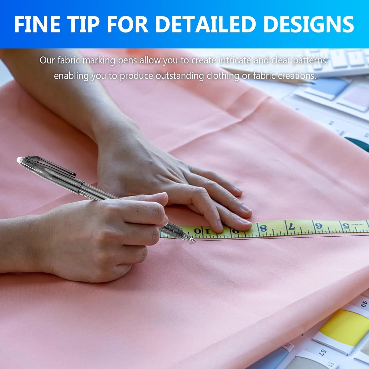 12Pcs Heat Erasable Pens for Fabric Fabric Marking Pens Fabric Markers for Quilting Sewing DIY Dressmaking Fabrics Tailors Chalk