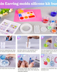 Crystal Epoxy Resin Jewelry Making Kit,Epoxy Starter Kit Casting Resin Molds Kit for Beginner Include 12 Pcs Silicone Molds,9.8Oz Resin,Resin Tools and Resin Supplies