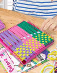 Weaving Loom Kit Toys for Kids and Adults, Potholder Loops Crafts for Girls Ages 6 7 8 9 10 11 12, 7" Pot Holder Loom Knitting Kits and Gifts for Kids and Beginners, Make 6 Masterpieces