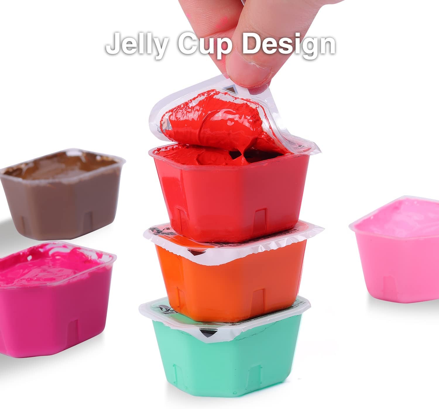Gouache Paint Set, 56 Colors X 30Ml Unique Jelly Cup Design in a Carrying Case, Gouache Opaque Watercolor Painting Perfect Art Supplies for Artists, Students, and Kids