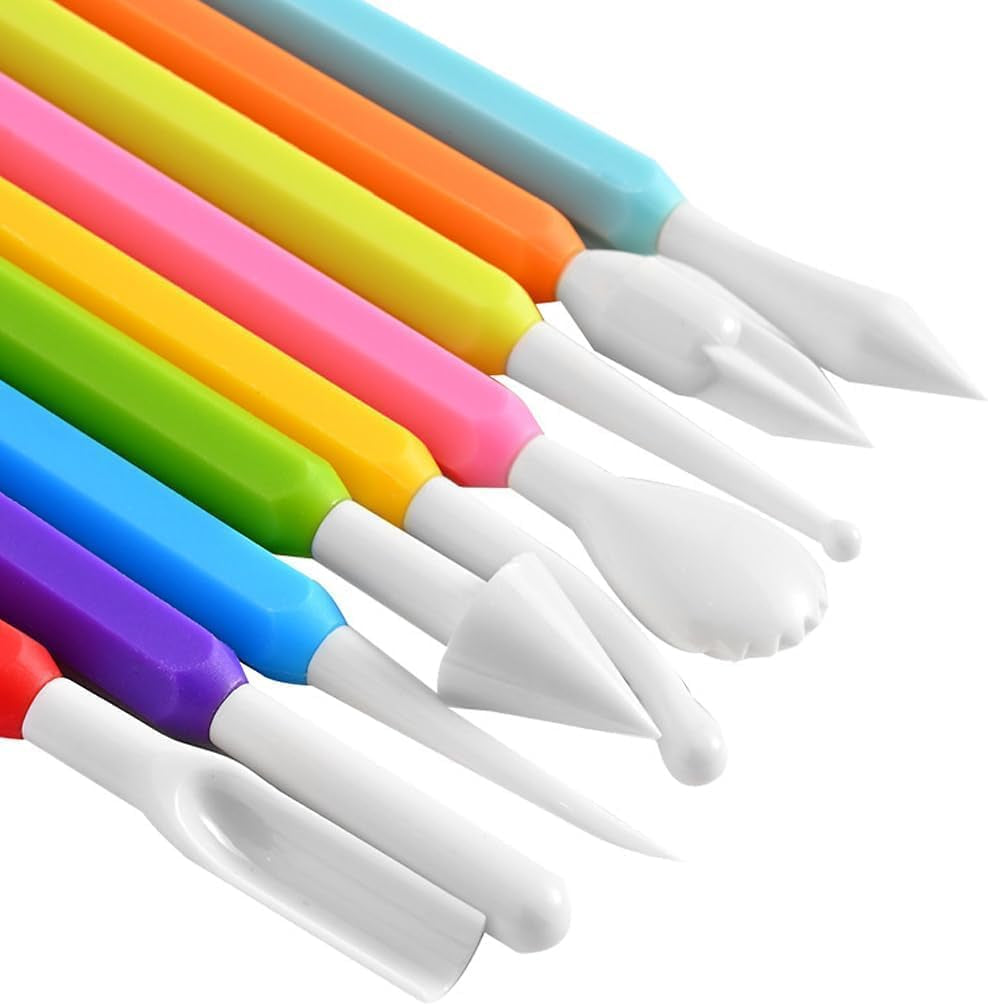 9PCS Clay Sculpting Tools Kit - Easy to Use Double-Ended Polymer &amp; Pottery Carving Set with Comfortable Grip Tools for Clay Sculpey &amp; Modeling Clay Ideal for Kids and Adults