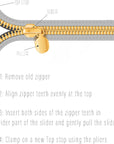 Zipper Repair Kit [197Pcs]: Kit Incl Zippers Slider, Zipper Pull Replacement & Zipper Stop. Great Zipper Fix for Jacket Zipper Replacement Slider.