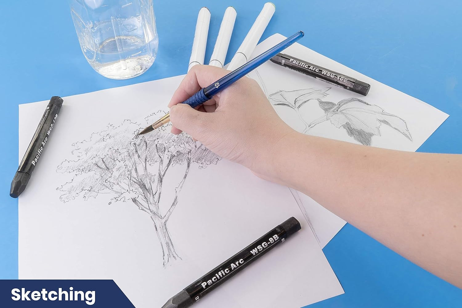 Jumbo Water Soluble Graphite Sticks Set of 3, Soft 12B, 10B, 8B