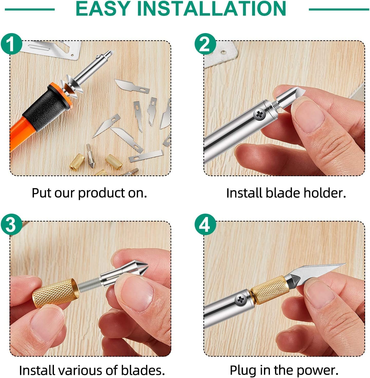 22 Pieces Electric Hot Knife Cutter Tool Kit Include Hot Knife Plastic Cutter with Multipurpose 16 Blades 4 Blade Holders Metal Stand Hot Knife Foam Cutter for Soft Thin Plastic Foam Stencils