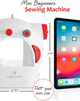 Mini Sewing Machine for Beginners Adult, 48-Piece Portable Sewing Machine, Dual Speed Small Sewing Machine, Adults and Kids Sewing Machine, Travel Beginner Sewing Machines with Sewing Kit and Book