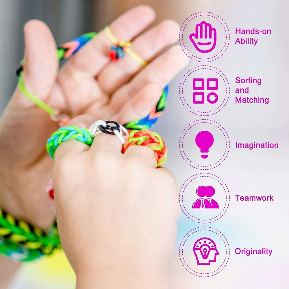 15000+ Loom Rubber Band Refill Kit in 31 Colors, Bracelet Making Kit for Kids Weaving DIY Crafting Gift, with 13500 Loom Bands,500 Clips,15 Charms, 6 Crochet Hooks,2 Y Looms