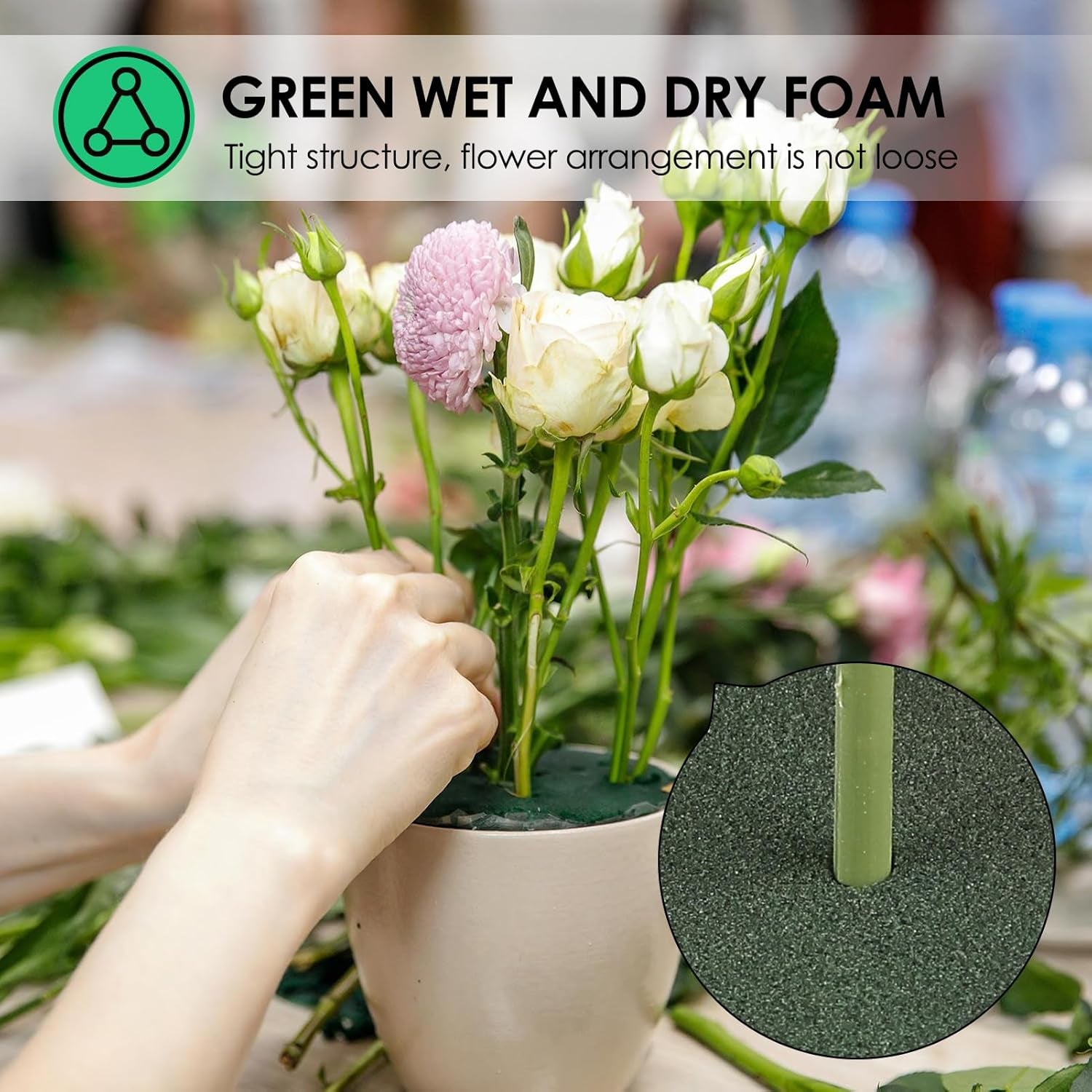 Floral Foam Blocks, Flower Foam 3 Pack, 7.5 * 3.4 * 2.2In Green Foam for Flower Arrangement Dry &amp; Wet Floral Foam for Fresh Flowers Artificial for Diys, Arts, Crafts &amp; Weddings