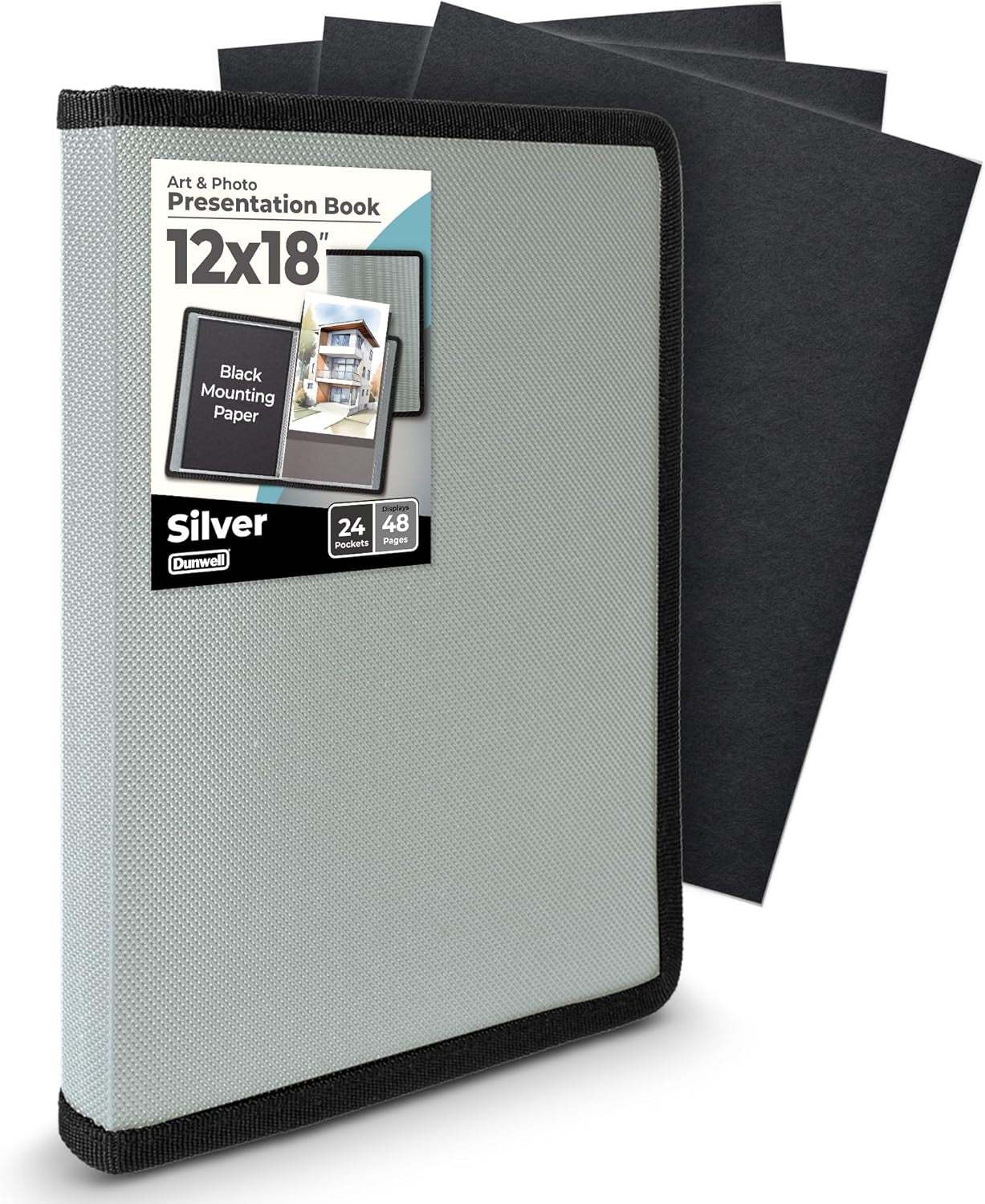 11X17 Art Portfolio Binder with Mounting Paper - (Ruby) Large Portfolio Folder for Artwork Displays 48 Pages, 11 X 17 Presentation Folder with Plastic Sleeves, Portfolio Binder Organizer