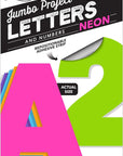 Jumbo 4" Paper Poster Letters and Numbers for Projects and Crafts, Neon Colors, 190 Pieces, Study Room