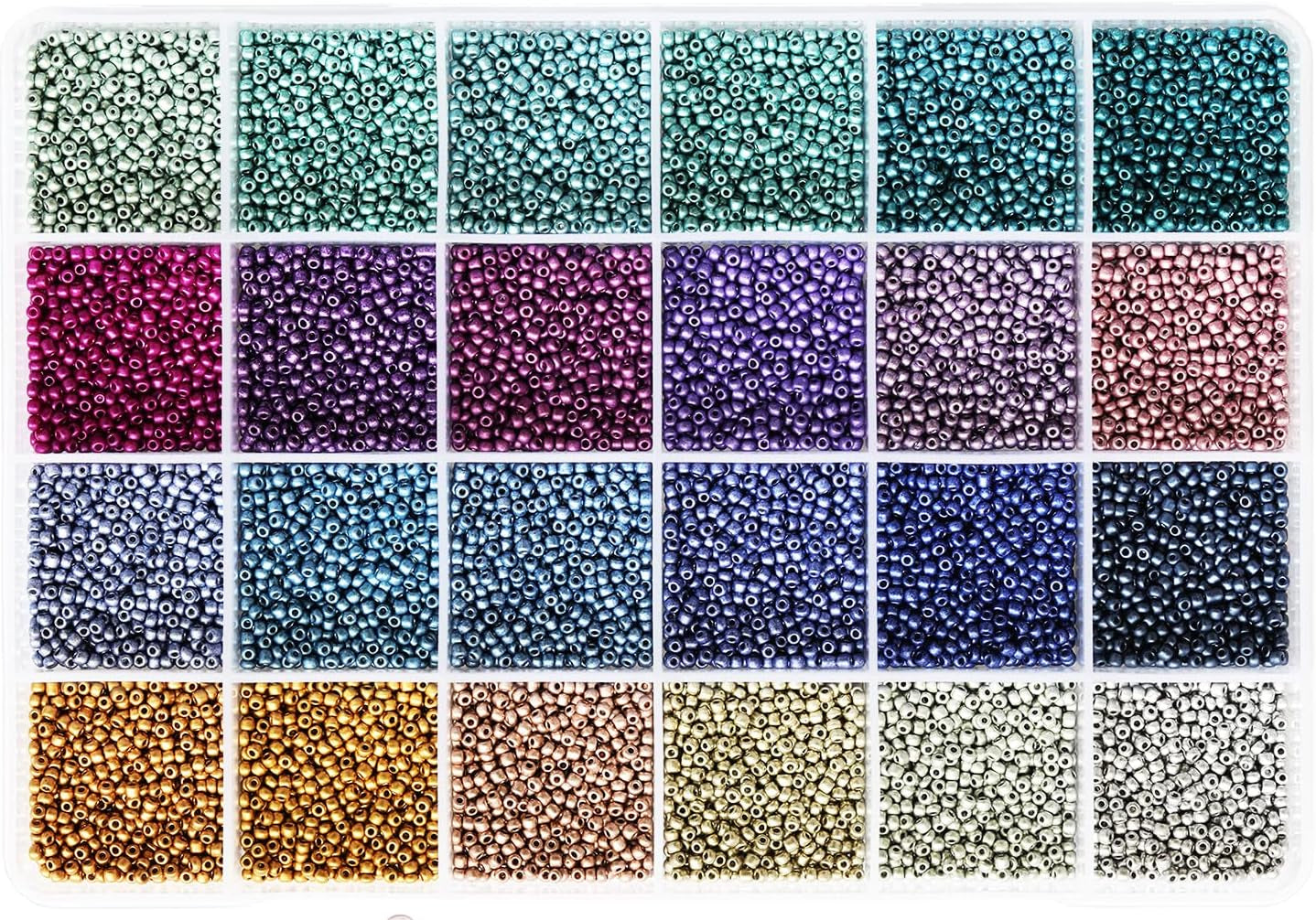 Size 2Mm 11/0 Seed Beads about 15600Pcs, Making Earring,Bracelet and Jewelry (650Pcs/Color, 24 Colors)