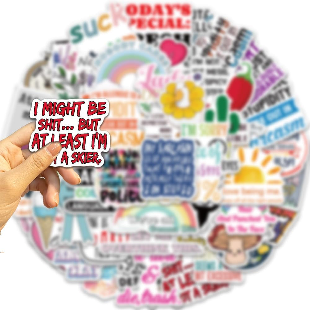 200 PCS Boho Sarcastic Stickers,Funny Stickers for Adults,Snarky, Humorous Quotes Stickers for Water Bottle,Laptop,Phone,Hard Hat,Bumper,Gifts for Adult