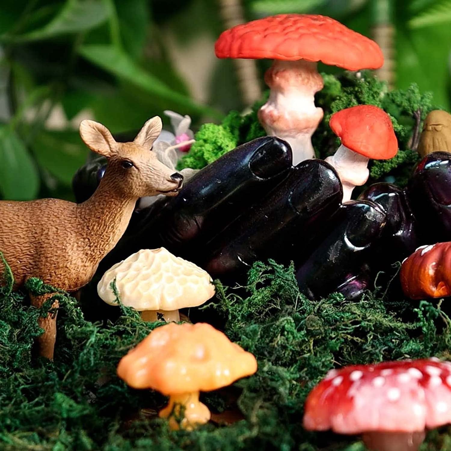 Life like Mushroom Polymer Clay Casting Silicone Mold and Veiner for Fondant Cake Decorating, Modelling Chocolate