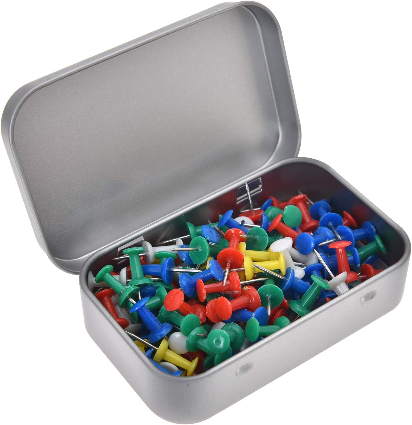 Metal Rectangular Empty Hinged Tins - 30 Pack Silver Mini Portable Box Containers Small Storage Kit & Home Organizer