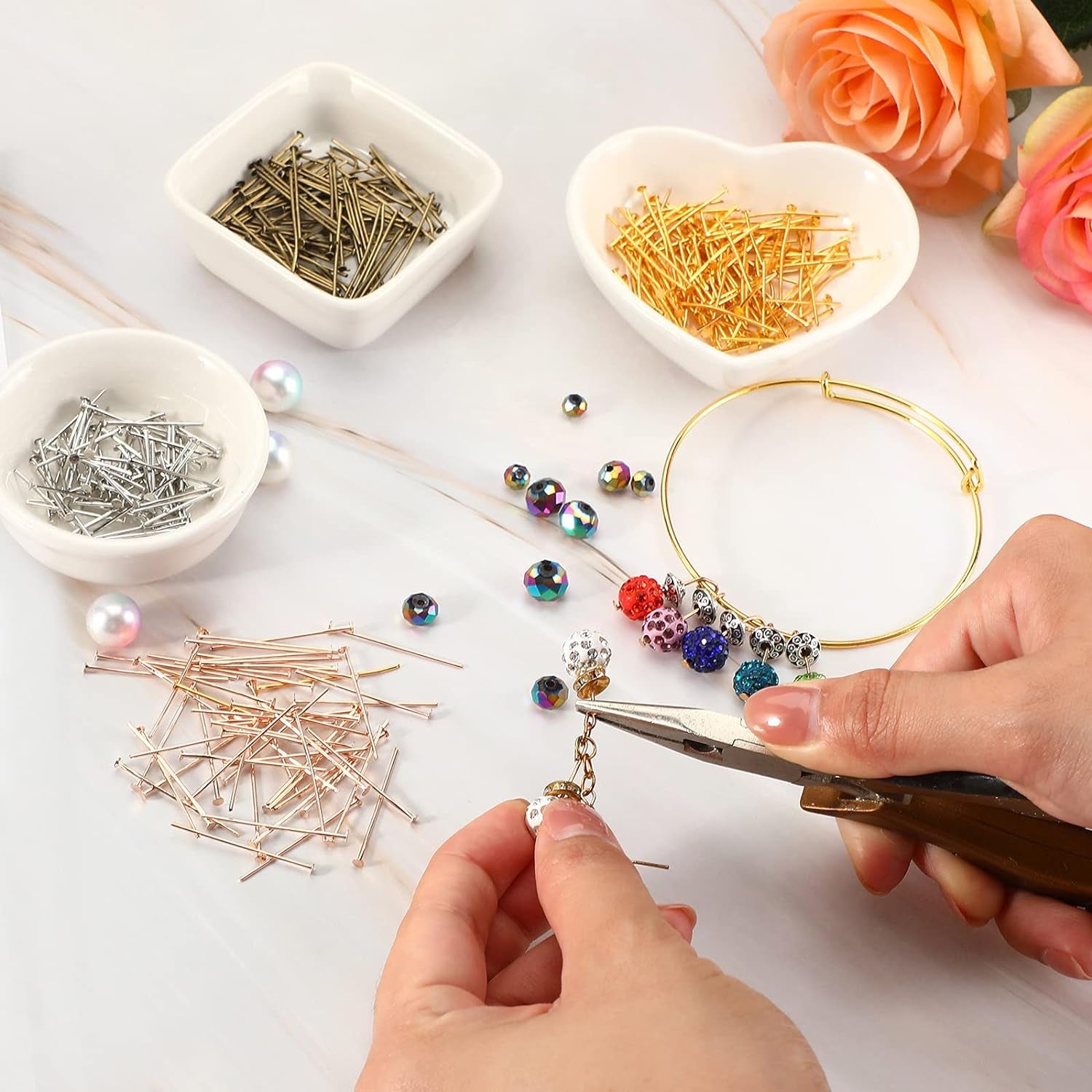 2800 Pieces Headpins for Making Jewelry Flat Head Pins Set 0.63 Inch 0.71 Inch 0.79 Inch 1.18 Inch Jewelry Making Head Pins Mix Beading Pins for DIY Jewelry Making (Multicolor)