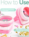 2IN1 Adjustable Electric Clay and Seed Bead Spinner - Dual-Purpose Jewelry Making Tool with Big Eye Beading Needle - Ideal for Bracelets and Necklaces - Vibrant Pink