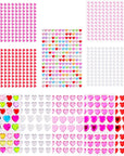 Heart Stickers Gem Stickers, 1190PCS Pink Self-Adhesive Blinger Hair Gems, Rhinestones for Nail Face, Decorative Stickers for Valentine'S Day, Wedding, Craft
