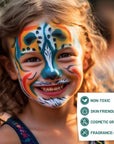 Face Body Paint, 15 Color Professional Face Painting Palette for Art Theater Halloween Party Cosplay Clown Sfx Makeup for Women Adults, Non-Toxic Washable