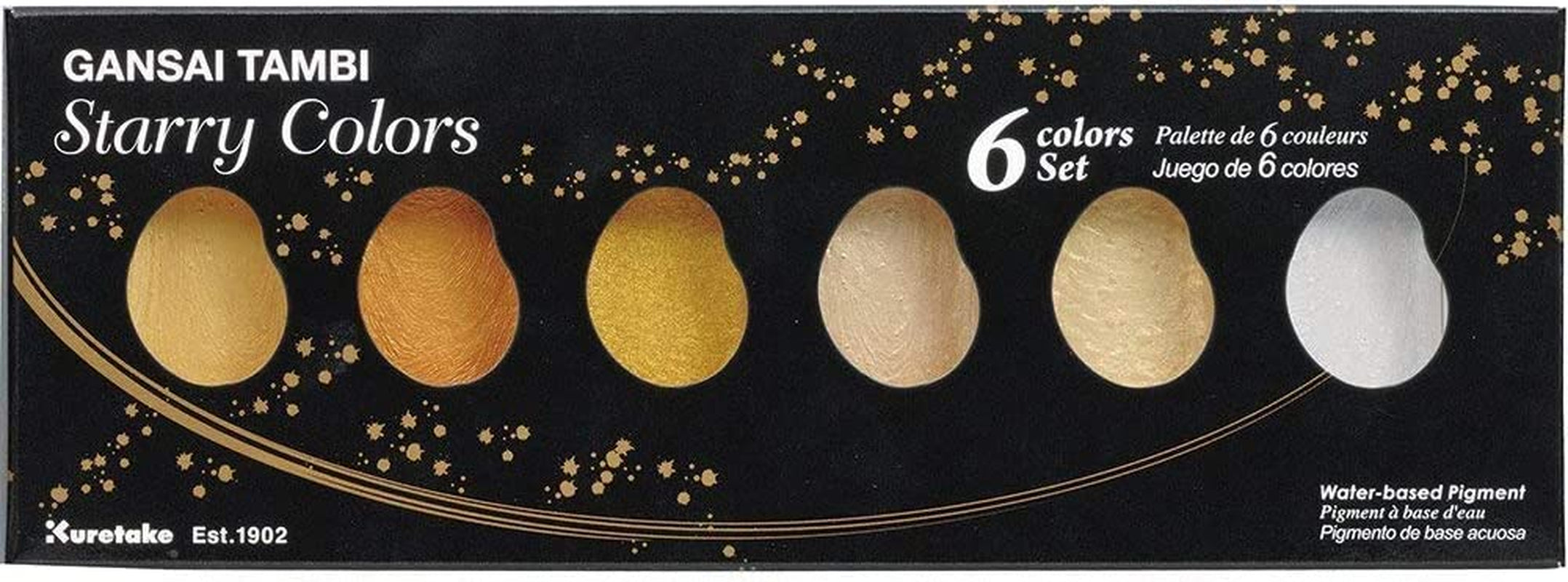 GANSAI TAMBI OPAL COLORS, 6 Colors Set, Watercolor Paint for Professional, for Artists and Crafters,Illustrations, Drawing, Lettering, Made in Japan