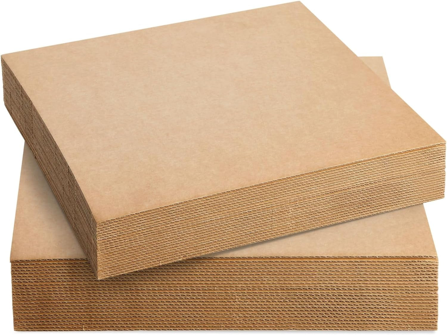 24 Pack Corrugated Cardboard Sheets 12X12, Flat Square Card Board Inserts for Packaging, DIY Crafts