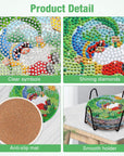 8 Pcs Diamond Art Painting Coasters with Holder, DIY Coasters Gnomes Diamond Art Painting Coaster Kits for Beginners Adults Cartoon Diamond Art Coasters Drinks Coaster Craft Supplies 4 Inch