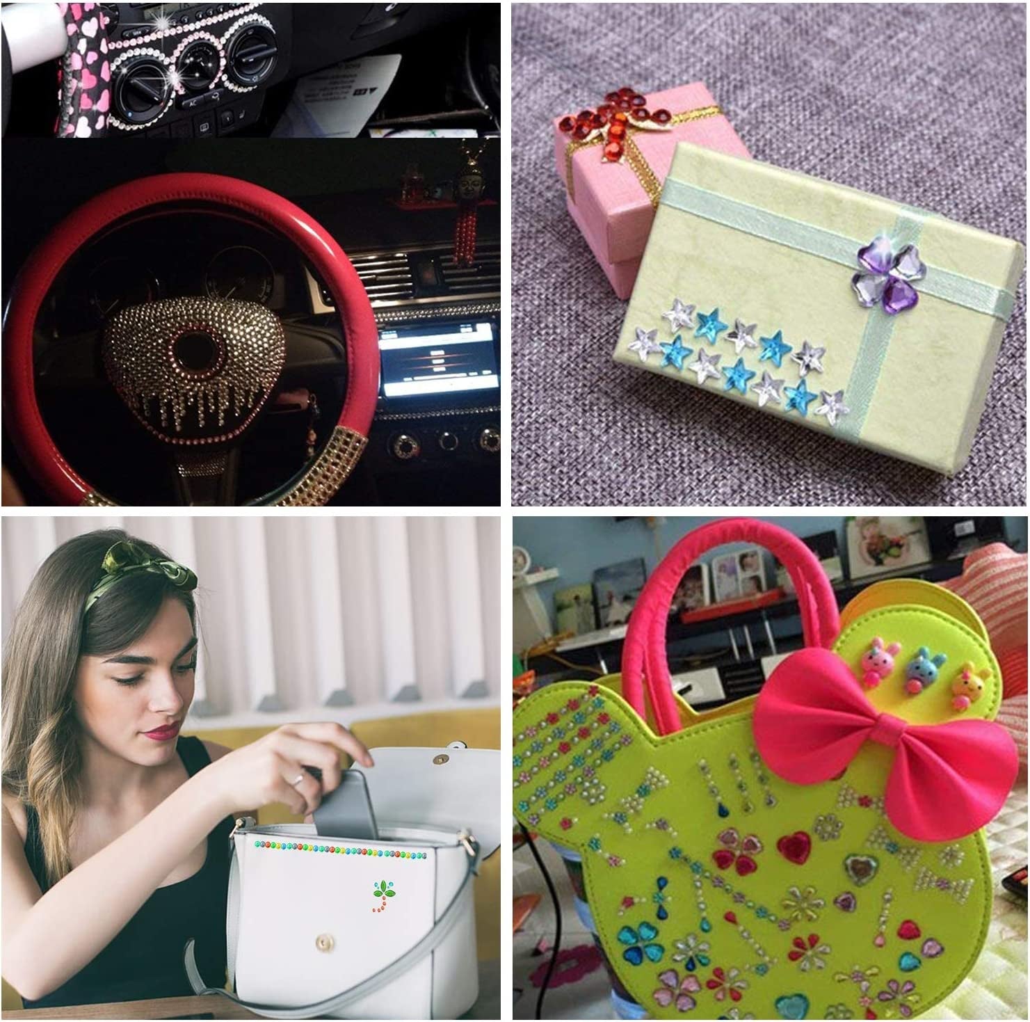 1782Pcs Gems Stickers, Self Adhesive Gems for Crafts Bling Rhinestones for Crafts, Assorted Shapes Jewels Stickers for Kids, Stick on Gems, Muticolor