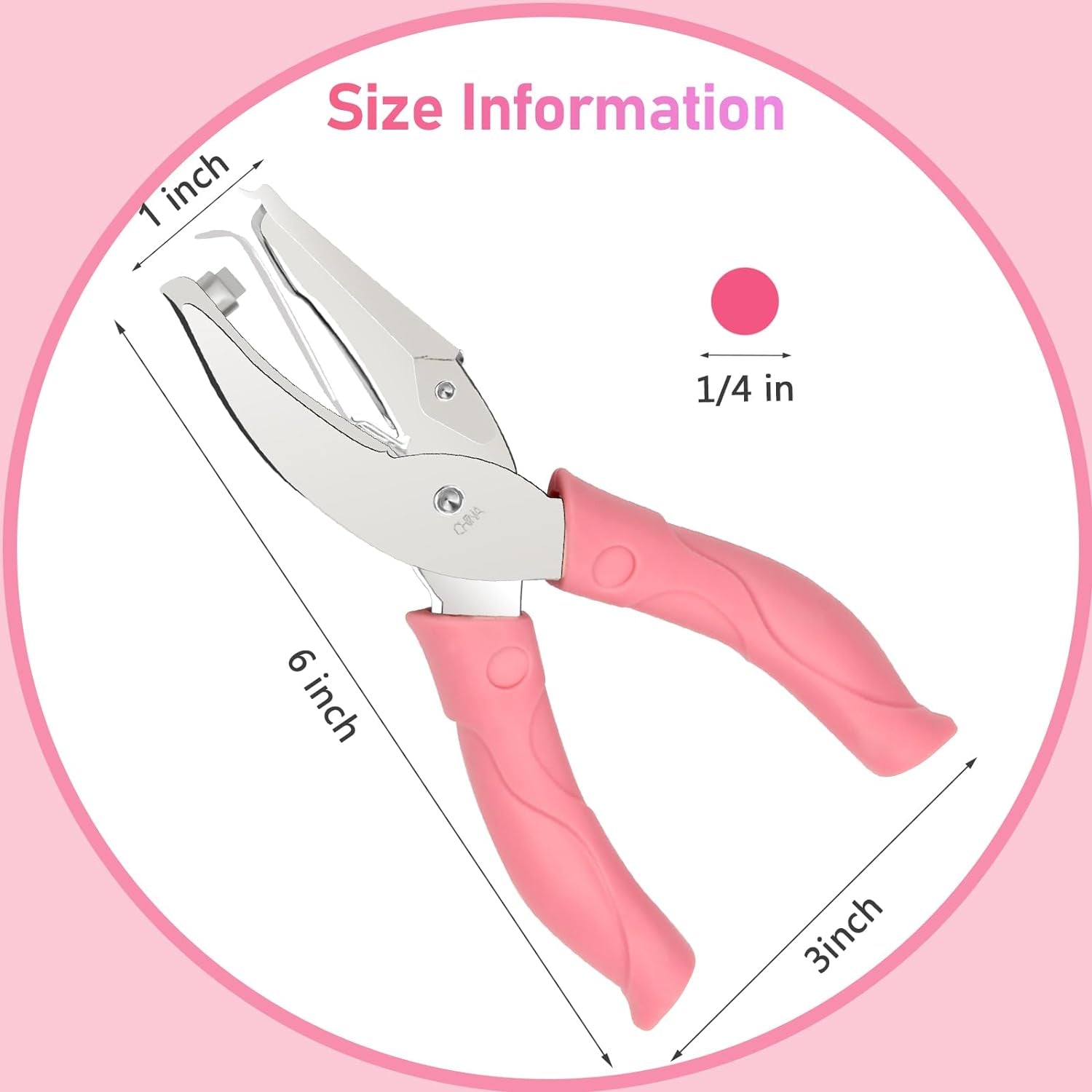 Circle Handheld Hole Paper Punch,  Heart Hole Punch + Star Hole Punch 1/4 Inch Metal Single Hole Paper Punch, with Soft-Handled for Tags Clothing Ticket