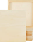 6 Pack 10X10 Wood Panels for Painting, Unfinished Wood Canvas Boards, 0.83" Deep Cradle Artist Wall Canvases for Crafts