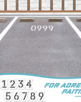 44 Pieces Curb Stencils Kit for Address Painting, Including 40 0-9 Curb Number Stencils, 4 Inch Tall, 4 Pieces of Each, Adhesive Tape, 3 Pairs Gloves, Reusable Plastic Numbers for Road Wood Chalkboard