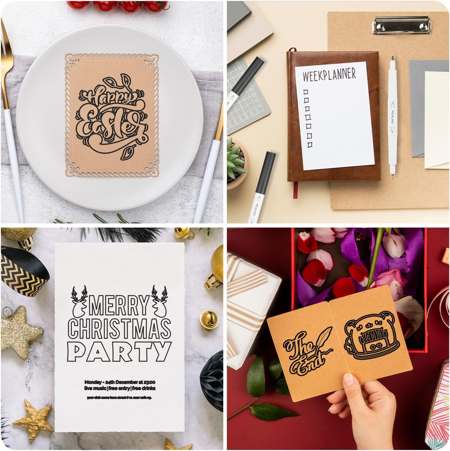 Dual Tip Pens for Cricut Maker 3/Maker/Explore 3/Air 2/Air, Black Pens Set of 7 Pack Dual Tip Marker Fine Point Pen Writing Drawing Accessories for Cricut Machine (0.4 Tip & 1.0 Tip)