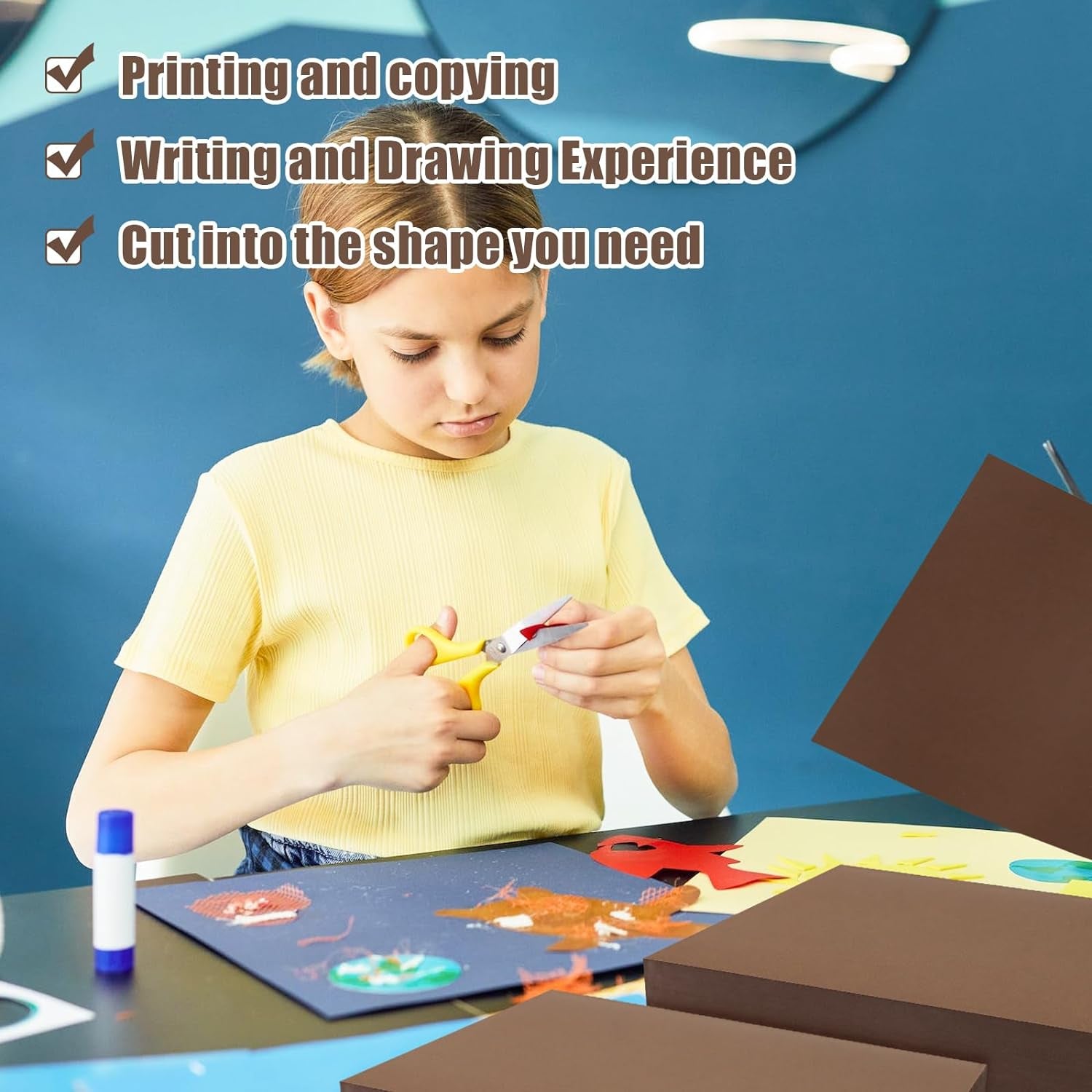 200 PCS Dark Brown Cardstocks 8.5 X 11 Inch, Letter Size Thick Kraft Card Stock Paper Cover for Cards Making Invitations and DIY Craft Projects,