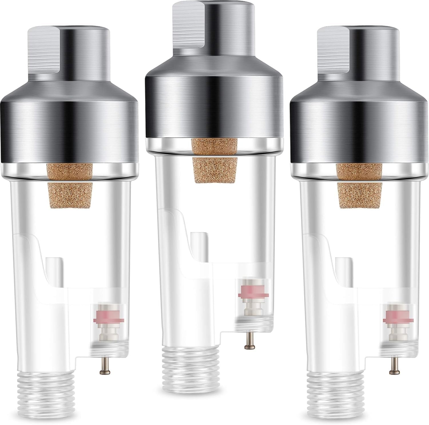 3 Pieces Airbrush Air Filter In-Line Mini Airbrush Water Separator Air Brush Filter Oil Separator for Connects onto Airbrushes and Hoses with 1/8 Inch Threads