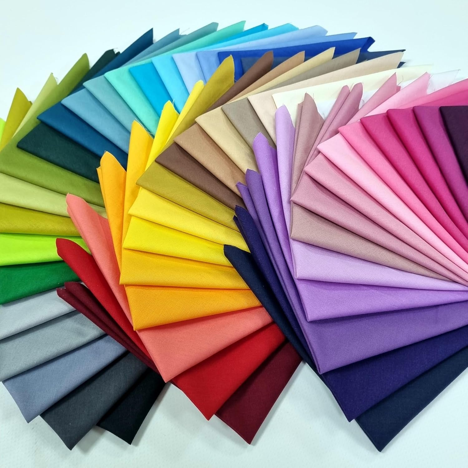 100% Cotton 50 PCS 8 X 8 Inches (20Cm X 20Cm) Softnes Cotton Fabric Bundle Squares for Quilting Sewing Fabric Squares for Craft Patchwork Fabric Set Turkish Quality (50 Solid Color Fabric Set)
