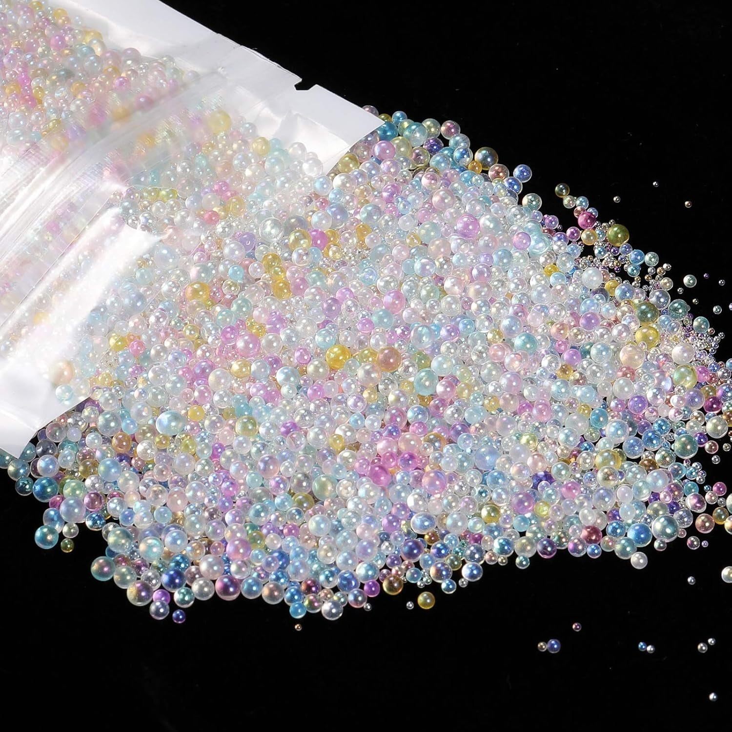 UV Resin Droplet Bubble Beads Fillers 0.4 Mm to 3 Mm for DIY Shaker Resin Molds Pendant Jewelry Making (Transparent and Bright Colors), 100 G