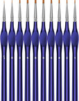 10Pcs Micro Paint Brushes Set with Triangular Handles - for Acrylic, Watercolor, Crafts, Models