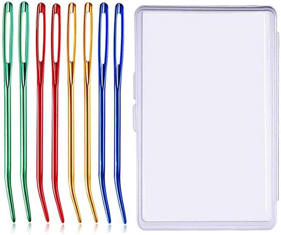 Yarn Needle,Weaving Needle Tapestry Needle Bent Needles for Crochet Large Eye Darning Needles with Storage Box for Knitting Crochet(Random Color)