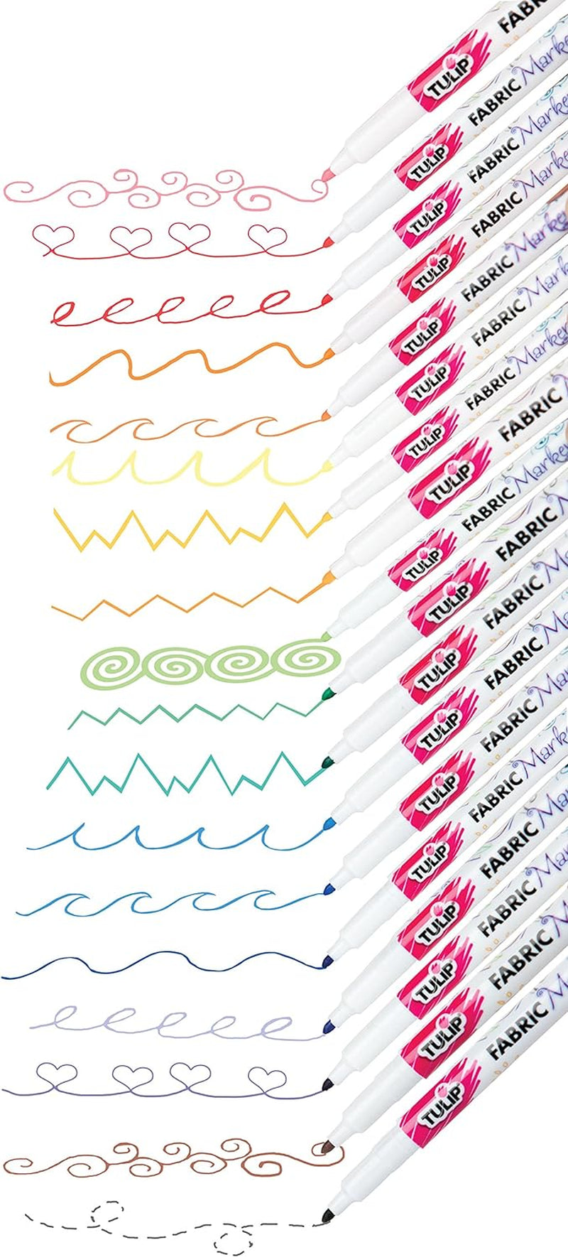Permanent Nontoxic Fabric Markers, 20 Pack, Multicolor