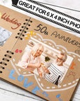 Scrapbook Photo Album - 8 X 8 Inch, 60 Pages, Kraft Paper, Ribbon, Corner Protectors, Suitable for Travel, Graduation, Memories